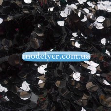 Ткань Пайеточная круглая крупная (черный)